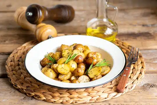 roasted garlic and olive oil potatoes