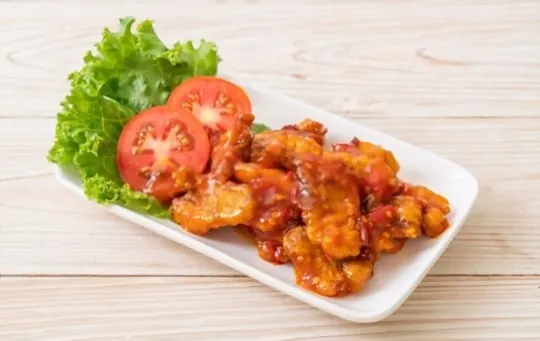 fried fish fillet with chili sauce