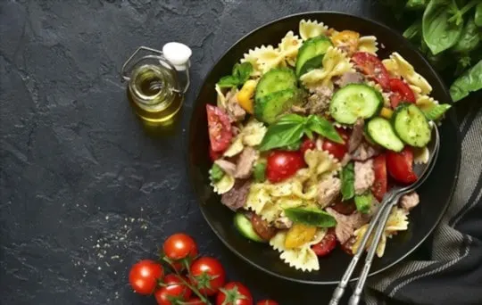 summer seafood pasta salad