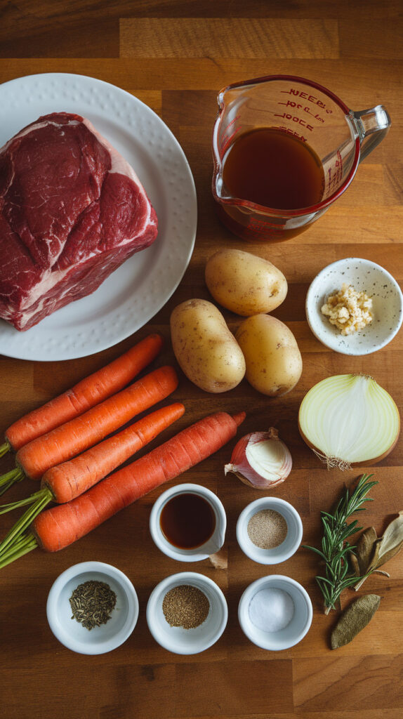 Easy Slow Cooker Pot Roast ingredients