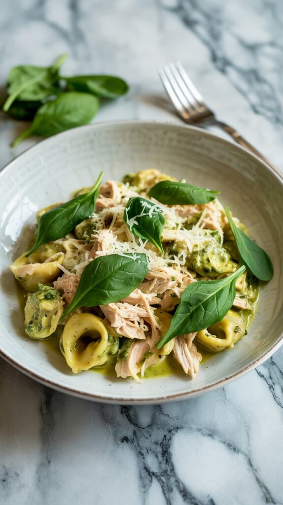 Slow Cooker Chicken and Pesto Tortellini2